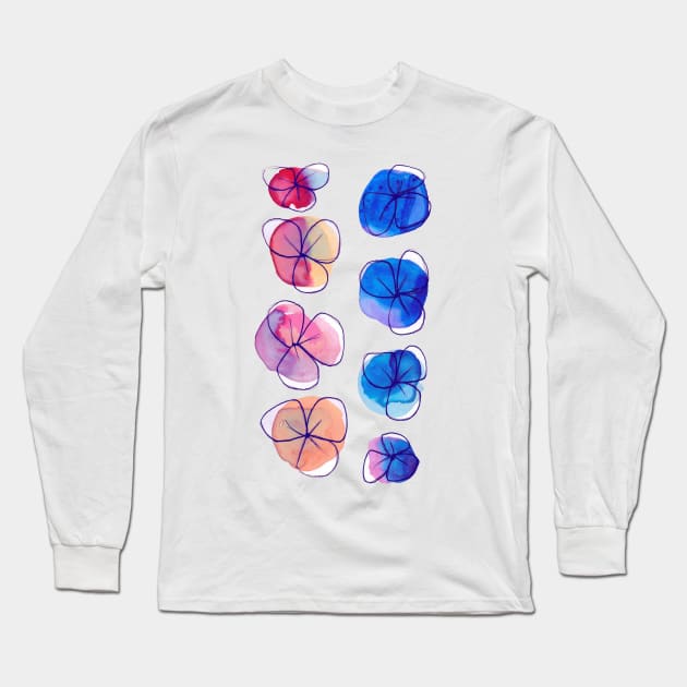 Simple Ombre Watercolor Flowers Long Sleeve T-Shirt by saradaboru
